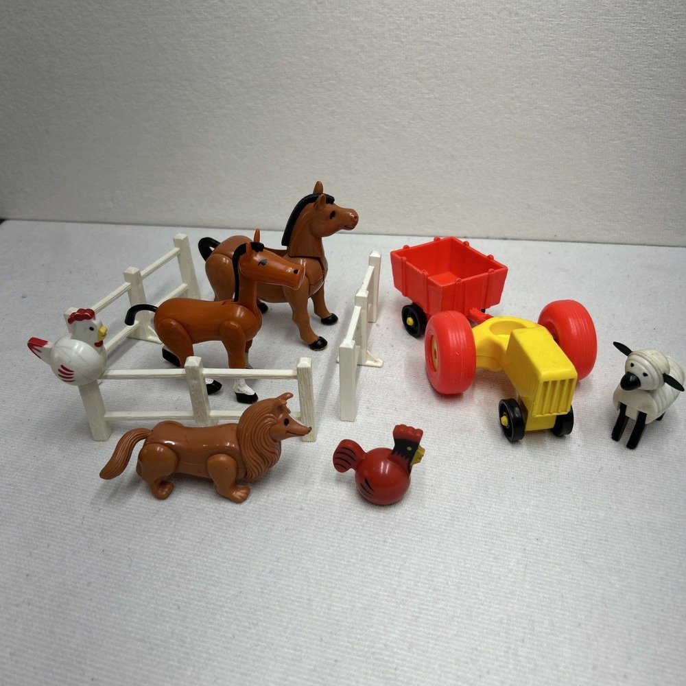 Fisher Price Play Family Farm Parts and Accessories, Lot of 11 Tractor & Wagon